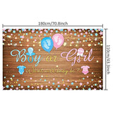 70.8×43.3″ Gender Reveal Backdrop – Pink & Blue “Boy or Girl” Banner