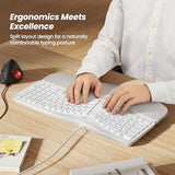 Rt05C Wired Ergonomic Keyboard, Split Keyboard With Cushioned Wrist Rest, Adjustable Tilt Legs, Plug And Play, Usb Corded, Compatible With Windows/Mac-White