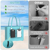 2 Pack Bogg Bag Phone Holder Compatible With All Bogg Bags, Silicone Cell Phone Holder Accessories For Bogg Bag, Black And White Phone Case Holder Insert For Simply Southern
