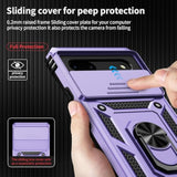 Google Pixel 6A Case with HD Camera Lens Cover and Magnetic Ring Holder Kickstand, 10FT Military Grade Drop Protection, Lavender