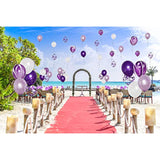 50 Pcs 12 Inches Purple And White Balloons, Purple Confetti Balloons,