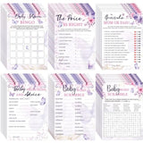 302 Pcs Butterfly Theme Baby Shower Games - 6 Games, 50 Sheets Each - Shower Party Bingo, Word Scramble, Word Search, Predictions And Advice, The Price Is Right, Guess Who