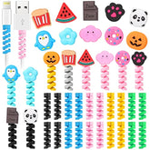 40 Pieces Phone Protect Accessory Charging Cable Protectors Cute Charger Protectors Cord Saver Usb Charger For Cellphone Data Lines, Various Styles
