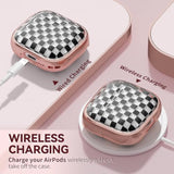 With Safety Lock For Airpods 4 Case 2024, Tpu Clear Airpod 4Th Generation Case,Air Pod 4 Cases For Women Girly, Airpods 4 With Active Noise Cancellation Cases With Cleaner Kit - Checkerboard
