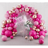 Hot Pink Rose Gold Balloons Arch Kit-123Pcs Macaron Balloons Garland For Gender Reveal Birthday Baby Shower Graduation Engagement Wedding Retirement Party Decoration