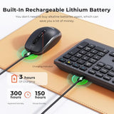 MEETION Bluetooth Keyboard and Mouse Combo, Wireless 2.4GHz Multi Device Computer Keyboard, Full Size Slim Rechargeable Keyboard, 3800 DPI Optical Mouse, for Windows/Mac/Laptop/PC/Desktop/iPad/Phone
