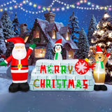 10Ft Christmas Inflatable Outdoor Decoration, Merry Christmas Inflatable Banner Blow Up Yard Decorations Inflatable Sant