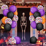 80pcs Halloween Balloons Set 12 Inch Black Orange Purple Latex Confetti Party Decorations