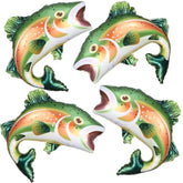 Rainbow Trout Fish Balloons 4Pcs 27Inch Fishing Foil Balloons For O-Fishally One Fishing Themed Birthday Baby Shower Father'S Day Party Decoration