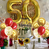 4 Balloon Stand Kit With Balloons For 2025 Graduation Christmas Wedding Anniversary Chinese New Year Birthday Party Decorations,New Years 2025?Red Gold?