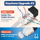 45° Angled Cat6 Keystone Jack In Pink - Slim Profile Rj45 Ethernet Connector -