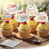 24 Pcs Storybook Cupcake Toppers Storybook Baby Shower Cake Decorations Storybook Baby Shower Decorations Cupcake Toppers For Reading Book Baby Birthday Party