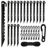 33Pcs Inflatable Stakes And Tether, Heavy Duty Plastic Tent Stakes With Hooks For Inflatables Spikes Replacement Hallowe