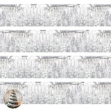 Silver Tinsel Garland - 4 Pack Icicles Strands, Metallic Foil Fringe Fashioned Silver Icicles For Party Christmas Tree Decorations, Shiny Mylar, Hang With Ornaments Decor(Each 118X11.8In)
