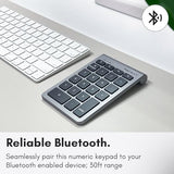 Bluetooth Number Pad For Laptop - Wireless Numeric Keypad - 22 Key Numeric Keypad For Data Entry, Numpad Compatible With Macbook, Ipad, Iphone, Ios, Laptop, Pc, Android