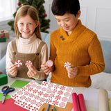 500Pcs Christmas Stickers Glitter Peppermint Candy Envelope Seal Decals Red White Self-Adhesive Xmas Paper Labels For Winter Holiday Invitation Greeting Card Scrapbook, 1.5 In