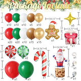 Christmas Decorations Balloon Arch Kit,143Pcs Red Green Gold Chocolate