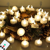 Led Candles With Remote And Timer,400+ Hours Battery Life,Realistic Flickering Flameless Votive Candles,Safe Decorative Lighting For Christmas/Wedding/Home Decor - 12 Pack Warm White