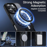 Jetech Magnetic Case For 16 Pro Max 6.9-Inch Compatible With Magsafe, Translucent Matte Back Slim Shockproof Phone Cover (Black)