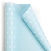 Blue Wrapping Paper,Reversible Gift Wrap Paper With Polka Dot Design For Christmas,Birthday, Wedding,Baby Shower,All Holidays(17 Inch X 32.8 Feet)