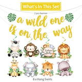 Jungle Baby Shower Decorations, A Wild One Is On The Way Banner, Safari Baby Shower Decorations, Safari Decorations For Boy And Girl, Jungle Theme Decor