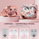 For Airpods Pro 2Nd Generation Case Cover With Lock, Flowers Cute Airpod Pro 2 Case Hard Ipod Pro Cases For Women Girls With Cleaner Kit For Airpod Pro Cases (2023 Usb-C /2022/2019) - Pink