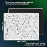 Glass Gaming Mouse Pad,Accurate And Fast Mouse Tracking,Tempered Glass,Anti-Slip Rubber Base,Xl Mouse Mat For Gamer, Office & Home,White Topographic