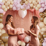 126pcs Teddy Bear Balloon Arch Kit in Pink, Beige & Brown for Baby Shower