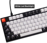 C1 87 Key Tkl Wired Mechanical Keyboard For Mac Windows, 80% Layout Gateron Brown Switch White Led Backlit Double-Shot Abs Keycaps, Usb-C Gaming Keyboard For Gamer/Typists/Office