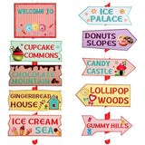 20 Pieces Candyland Party Decorations Candyland Trunk Or Treat Car Decorations Kit Candy Land Backdrop Signs For Halloween Christmas Party Decor (Cardstock)