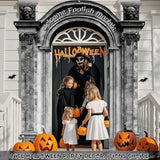 Haunted Mansion Halloween Banner 7.3x5.7ft Gothic Door Wall Porch Decor