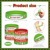 200 Pieces Christmas Silicone Bracelets Rubber Wristbands Bulk Merry Christmas Bracelets Gifts For Kids Adult Xmas Party Favors Stocking Stuffers, 10 Style (Red, Green, White)