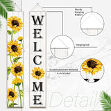 Sunflower Welcome Hanging Banners Summer Porch Banners Flags Summer Door Hanging Decorations For Front Door Garden Home Yard Sunflower Party Decorations(White Background)