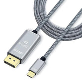 8K Usb-C To Displayport Cable 6-Foot 4K@144Hz 8K@60Hz 5K 2K@165Hz Usb To Dp Adapter Display Port Cord Nylon Braided Aluminum Connector For Monitor Computer Laptop Television Tablet
