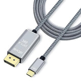 8K Usb-C To Displayport Cable 6-Foot 4K@144Hz 8K@60Hz 5K 2K@165Hz Usb To Dp Adapter Display Port Cord Nylon Braided Aluminum Connector For Monitor Computer Laptop Television Tablet