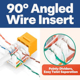 90° Angled Cat6/5E Keystone Jack In Yellow - Slim Profile Rj45 Ethernet Connec