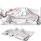 Large Gaming Mouse Pad 31.5 X 11.8 Inches, Extended Anime Mousepad, Long Keyboard Mat With Non-Slip Base, Full Mouse Mat With Stitched Edges (Cherry Blossom Mountain)