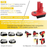 For Dewalt&For Milwaukee 18V Battery To For Milwaukee 12V Tool Adapter,Replacement For Milwaukee M12 Battery 48-11-2410 48-11-2411 48-11-2420 Compatible With Milwaukee M12 Cordless Power Tools