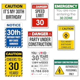 30Th Birthday Decorations – Funny Warning Signs Posters, 9Pcs Thick Cardstock (450Gsm, 8.8"X11.8") – Party Supplies & Unique 30 Years Old Birthday Gifts For Men, Women, Husband, Wife, Him, Her