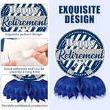10PCS Blue & Silver Retirement Party Honeycomb Centerpieces for Happy Retirement Decor