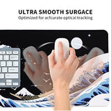 Gaming Mouse Pad For Desk,Large Wave Mousepad Laptop,Black Japanese Anime Mouse Mat,Long Xxl Waterproof Keyboard Pads,Big Nonslip Mousepads For Game Office Home?31.5 X 11.9 In?
