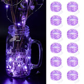 12 Pack Fairy Lights Battery Operated String Light?7Ft 20Led Waterproof Silver Wire Christmas Lights Outdoor,Firefly Min