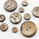 100Pcs 3/8"(10Mm) Brown Natural Coconut Coco Button 2 Holes Craft Clot