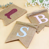 Boots or Bows Gender Reveal Banner — Burlap Baby Shower Party Decoration