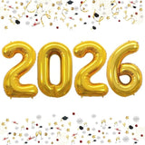42 Inch Gold 2026 Foil Number Balloon for New Year and Party Decor