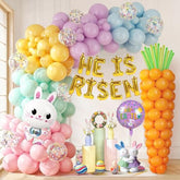 185 Pcs Easter Balloon Arch Kit, Rainbow Easter Balloon Garland Kit, Happy Easter Color Balloons, Easter Rabbit Balloons For Rainbow Easter Birthday Party Decor, Easter Decorations Indoor Outdoor