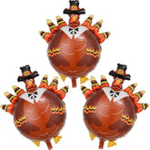 Thanksgiving Turkey Balloons 3Pcs Set for Harvest Festival Theme Party Decoration Decor