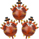 Thanksgiving Turkey Balloons 3Pcs Set for Harvest Festival Theme Party Decoration Decor