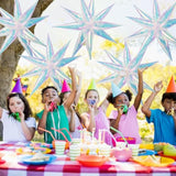 62Pcs Iridescent Starburst Spike Balloons for Wedding & Party Decorations