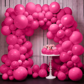 144 Pcs Fuchsia Pink Balloons Arch Kit - Different Sizes 18, 12, 10, 5 Inches | Birthday Balloons Kit, For Birthday Decorations | Graduation Decorations 2025